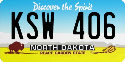 ND license plate KSW406