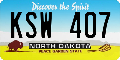ND license plate KSW407