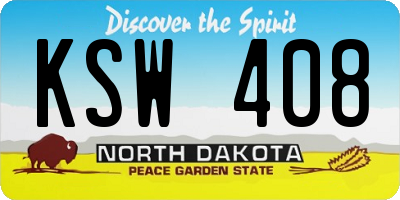 ND license plate KSW408