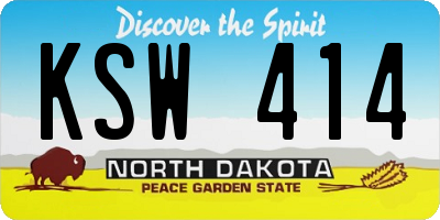ND license plate KSW414