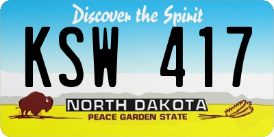 ND license plate KSW417