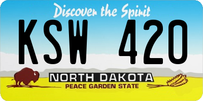 ND license plate KSW420