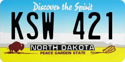 ND license plate KSW421