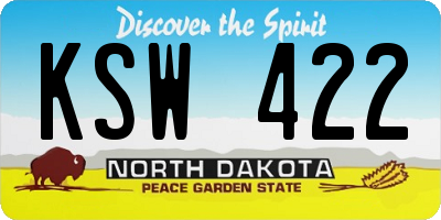 ND license plate KSW422