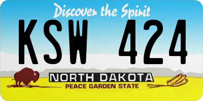 ND license plate KSW424