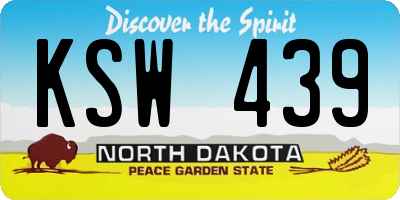 ND license plate KSW439