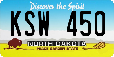 ND license plate KSW450