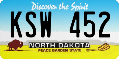 ND license plate KSW452