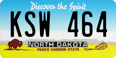 ND license plate KSW464