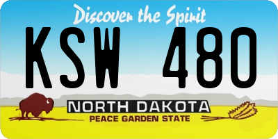 ND license plate KSW480