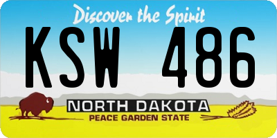 ND license plate KSW486