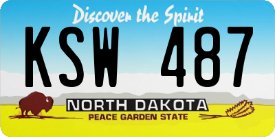 ND license plate KSW487