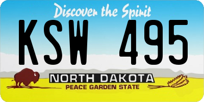 ND license plate KSW495