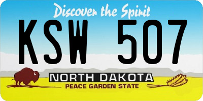 ND license plate KSW507