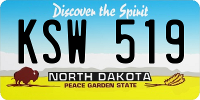 ND license plate KSW519