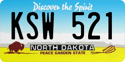 ND license plate KSW521