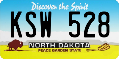ND license plate KSW528