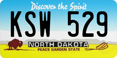 ND license plate KSW529