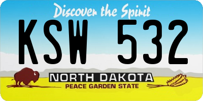 ND license plate KSW532