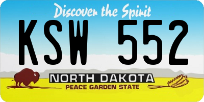 ND license plate KSW552