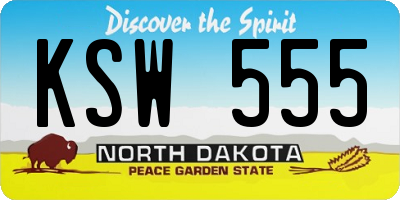 ND license plate KSW555