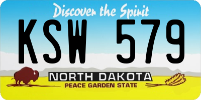 ND license plate KSW579