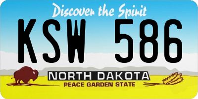 ND license plate KSW586