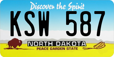 ND license plate KSW587