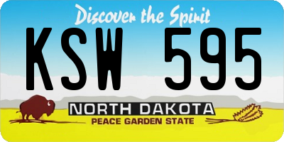 ND license plate KSW595