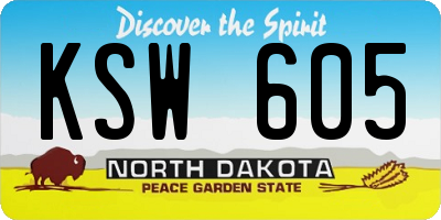 ND license plate KSW605
