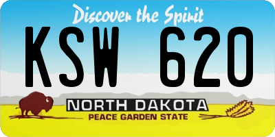 ND license plate KSW620
