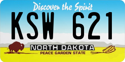 ND license plate KSW621