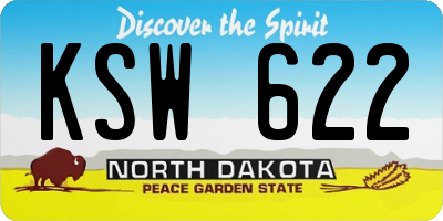 ND license plate KSW622