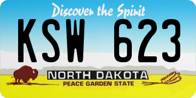 ND license plate KSW623