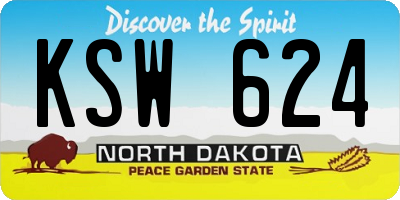 ND license plate KSW624