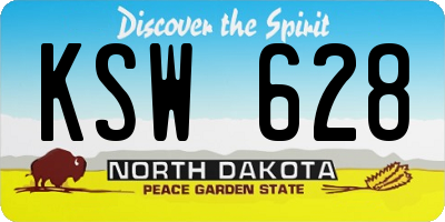 ND license plate KSW628