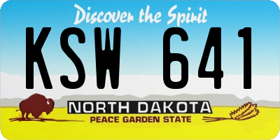 ND license plate KSW641