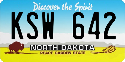 ND license plate KSW642