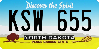 ND license plate KSW655