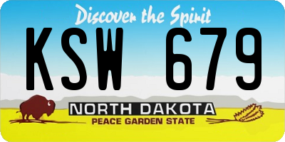 ND license plate KSW679
