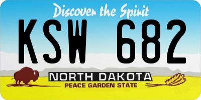 ND license plate KSW682