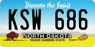 ND license plate KSW686