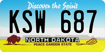 ND license plate KSW687