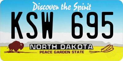 ND license plate KSW695