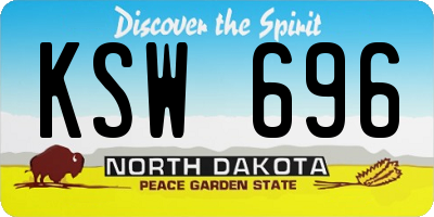 ND license plate KSW696