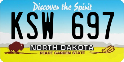 ND license plate KSW697
