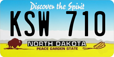 ND license plate KSW710