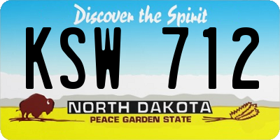 ND license plate KSW712