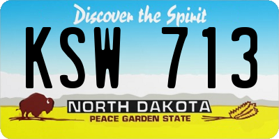 ND license plate KSW713