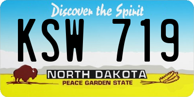 ND license plate KSW719